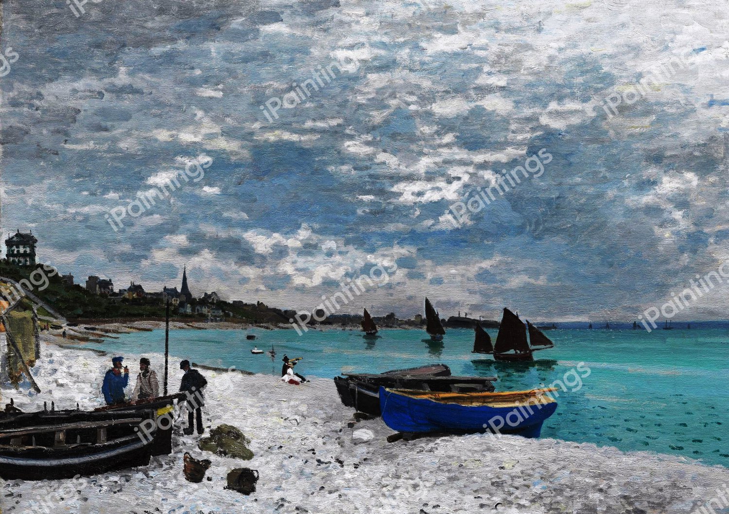 Beach at Sainte-Adresse. The painting by Claude Monet