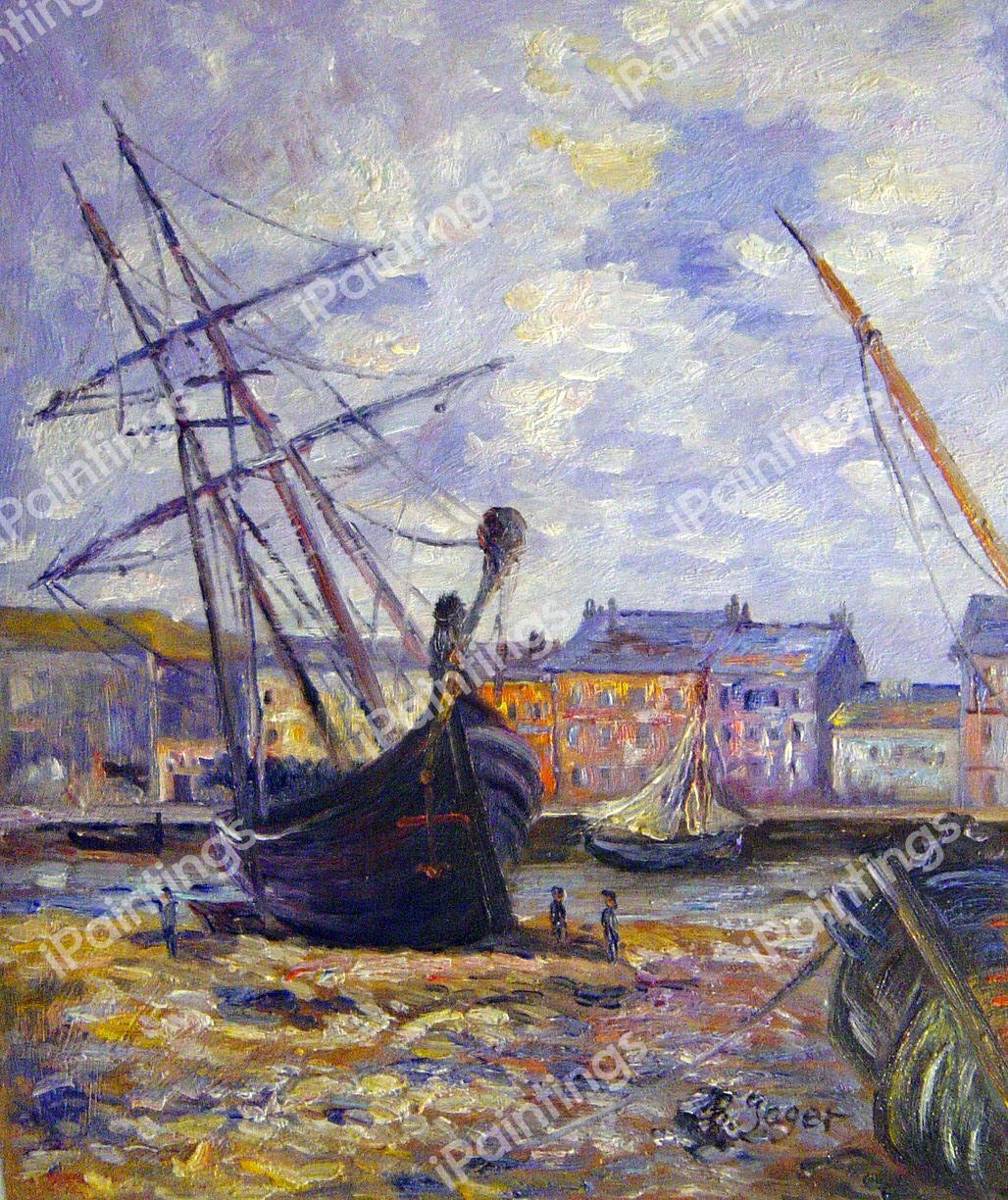 Boat at Low Tide at Fecamp by Claude Monet Impressionism Wall Decor Small 8x10 