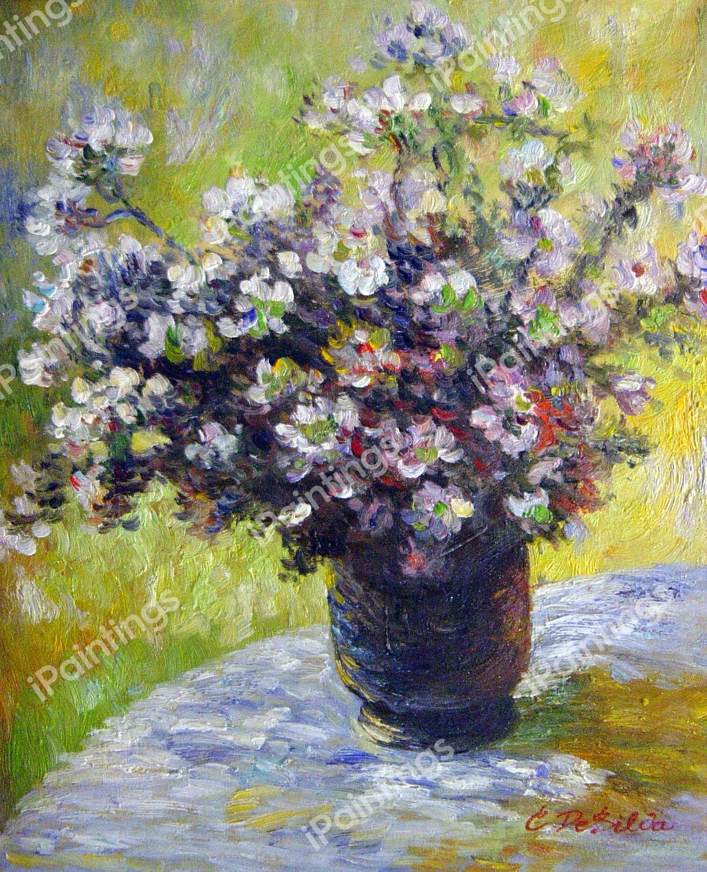 Bouquet Of Mallows. The painting by Claude Monet