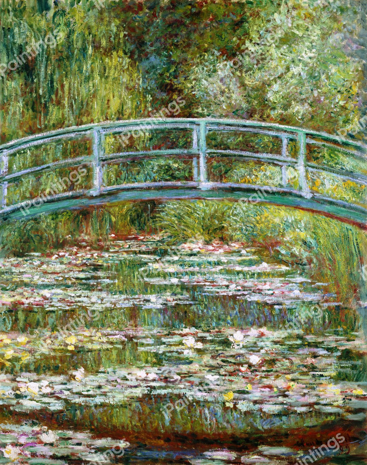 Bridge over a Pond of Water Lilies. The painting by Claude Monet