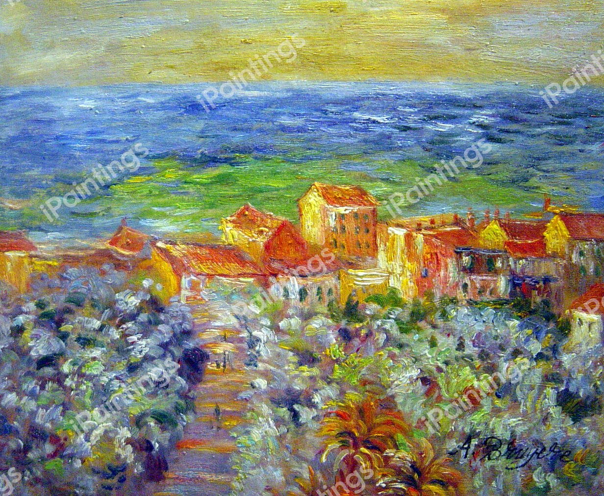 Burgo Marina At Bordighera. The painting by Claude Monet