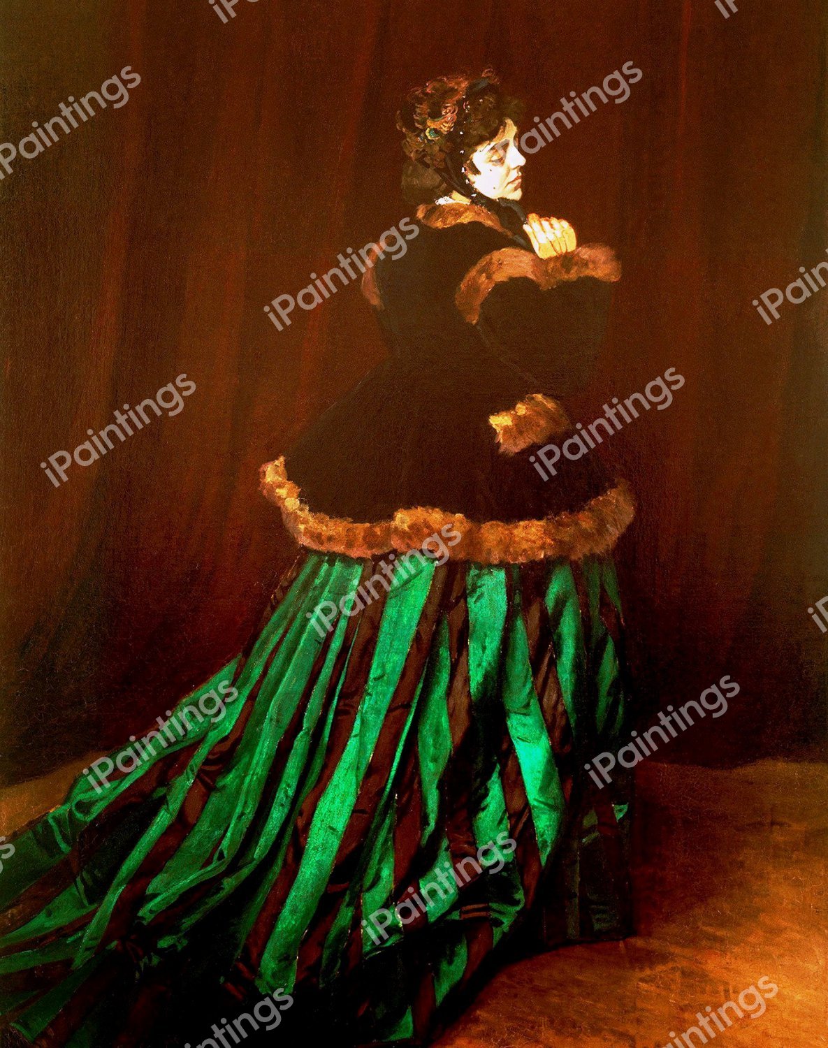 Camille (also known as The Woman in a Green Dress). The painting by Claude Monet