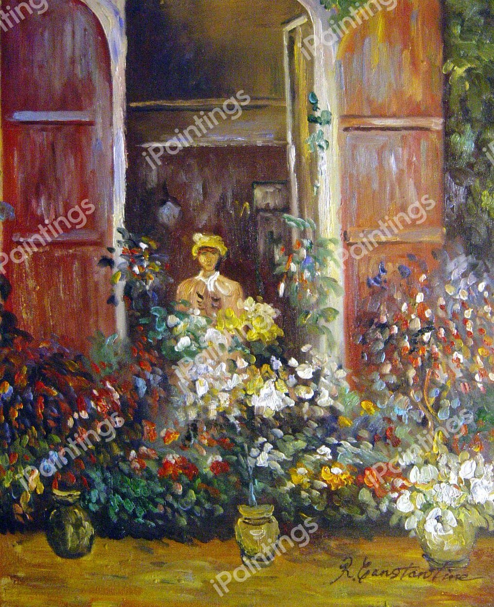 Camille At The Window. The painting by Claude Monet