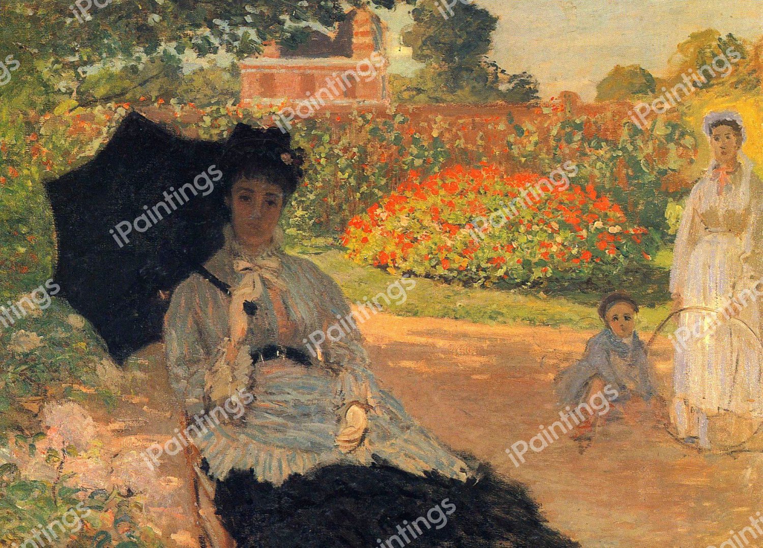Camille Monet in the Garden. The painting by Claude Monet