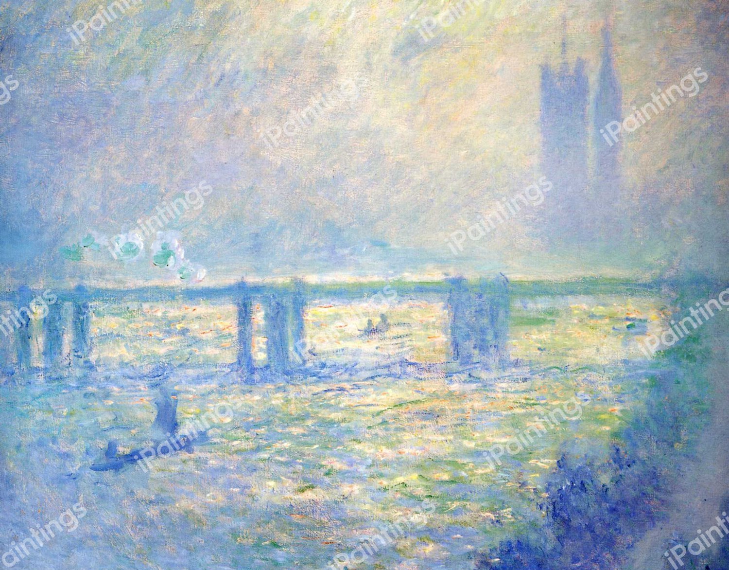 Charing Cross Bridge 3. The painting by Claude Monet