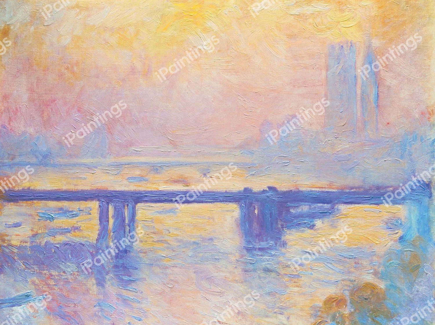 Charing Cross Bridge. The painting by Claude Monet