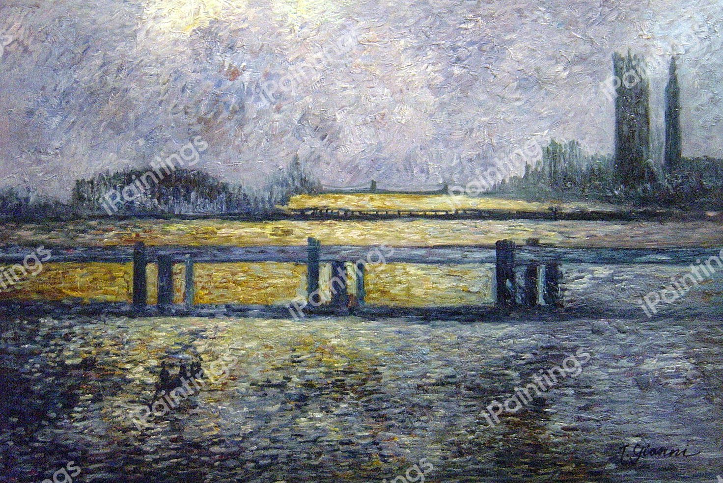 Charing Cross Bridge, Reflections On The Thames. The painting by Claude Monet