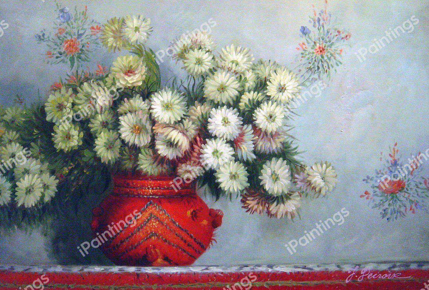 Chrysantemes. The painting by Claude Monet