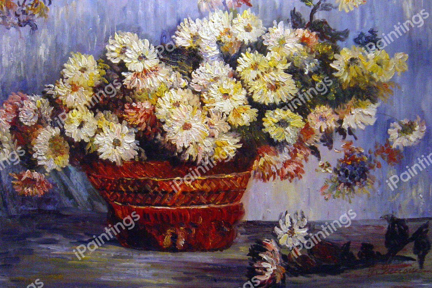 Chrysanthemums. The painting by Claude Monet