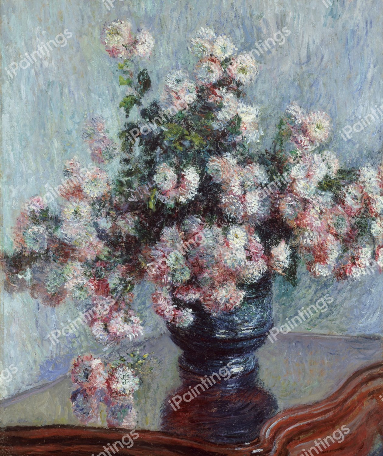 Chrysanthemums. The painting by Claude Monet