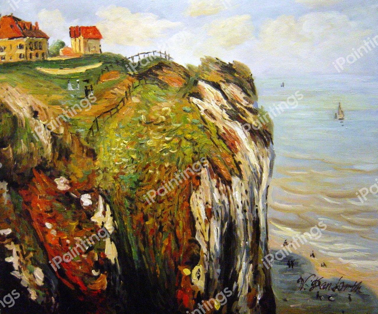 Cliff At Dieppe. The painting by Claude Monet