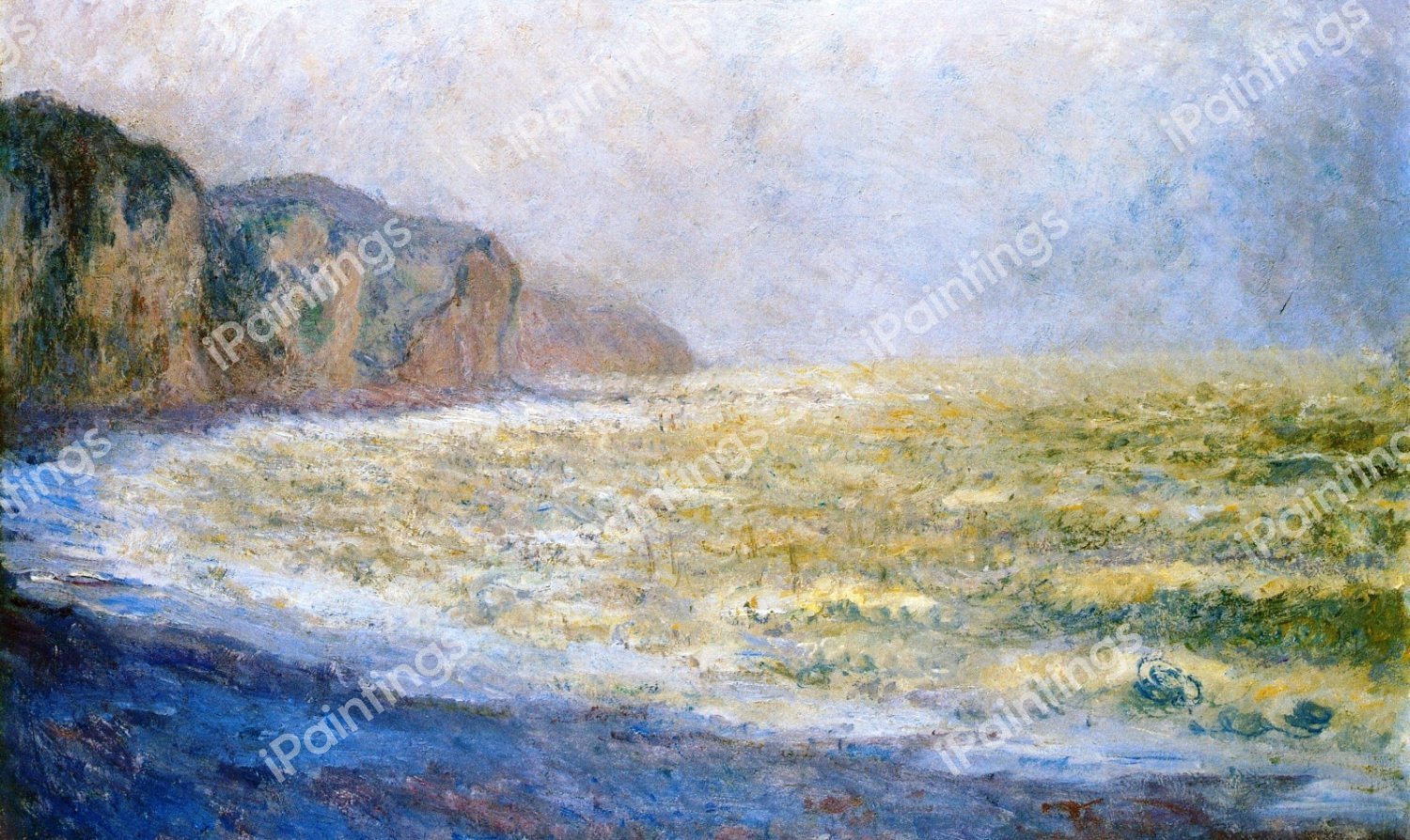 Cliff at Pourville. The painting by Claude Monet