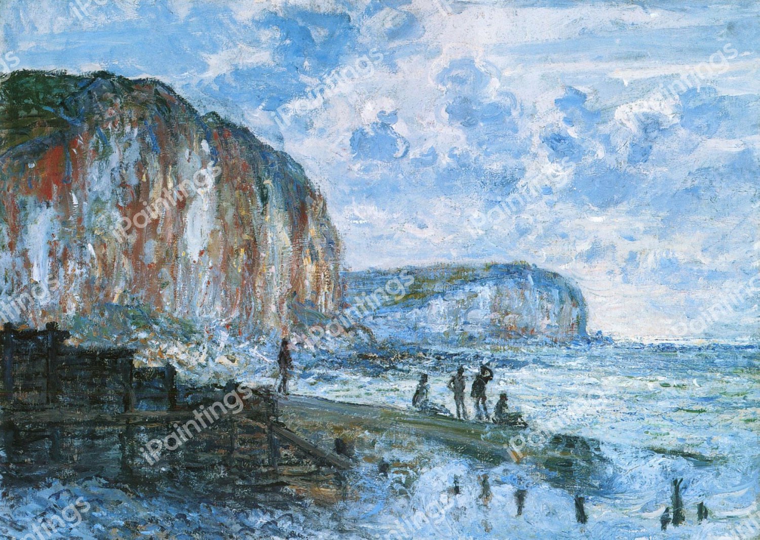 Cliffs of Les Petites-Dalles. The painting by Claude Monet