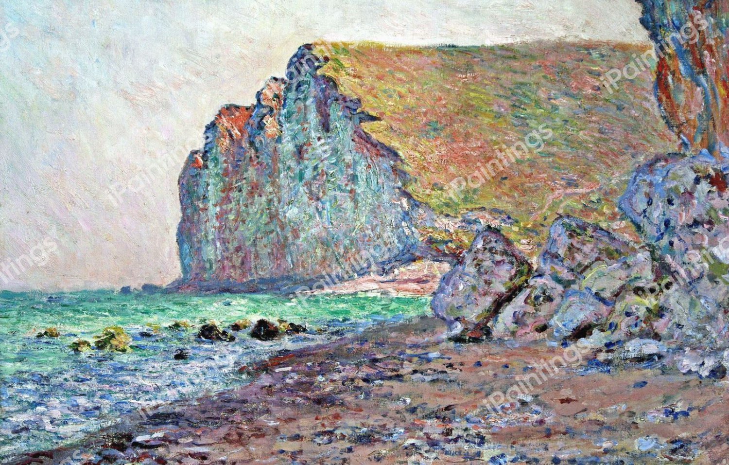 Cliffs of Les Petites-Dalles. The painting by Claude Monet