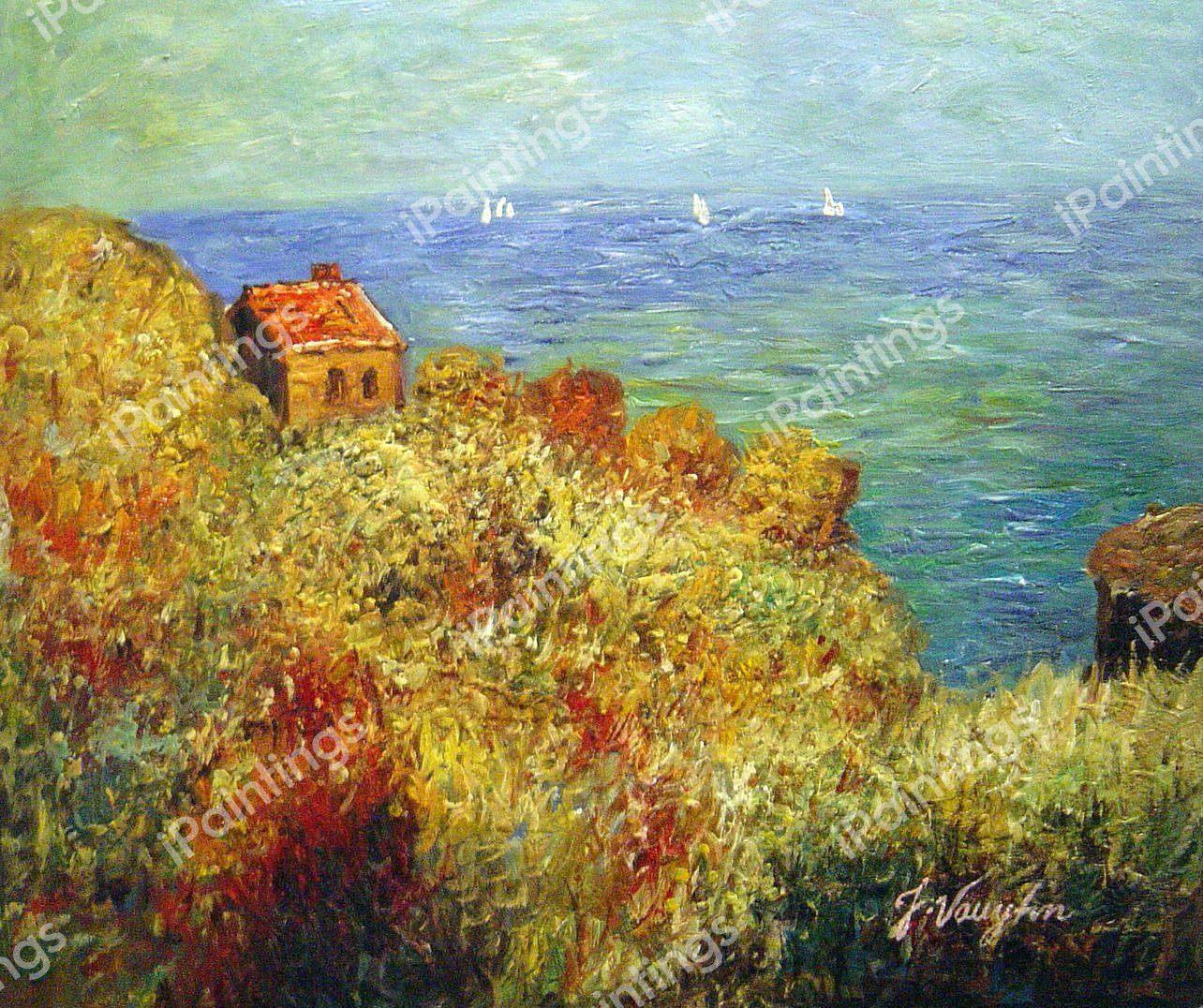 Custom Officer&#39s Cabin At Varengville. The painting by Claude Monet