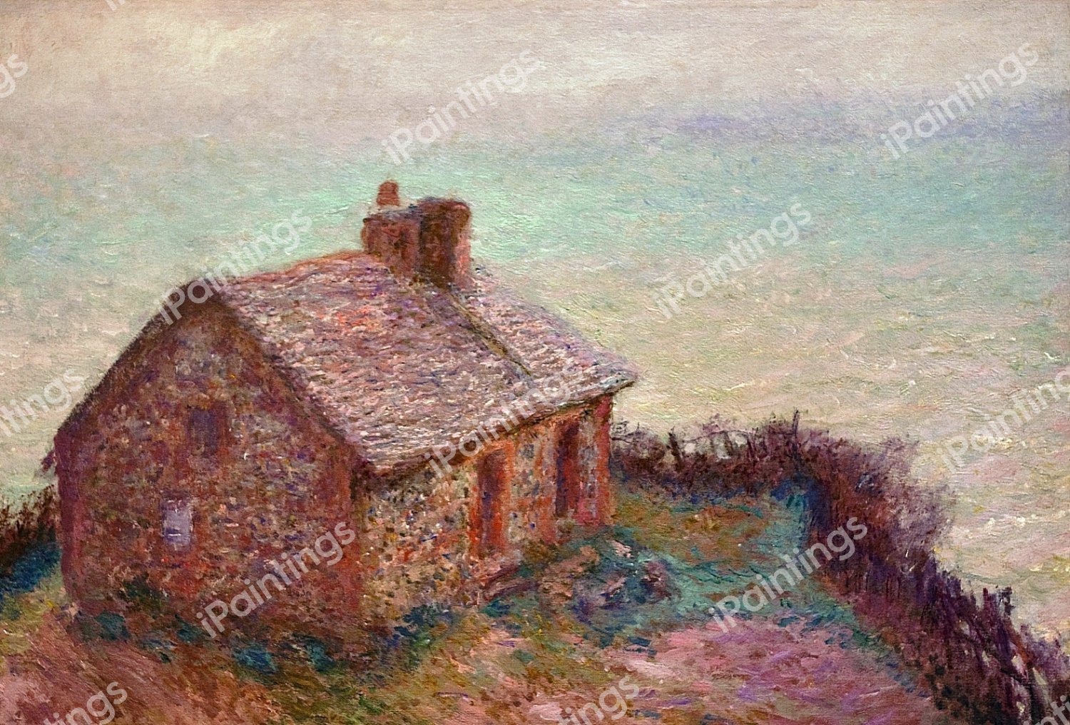 Customs House at Varengeville. The painting by Claude Monet