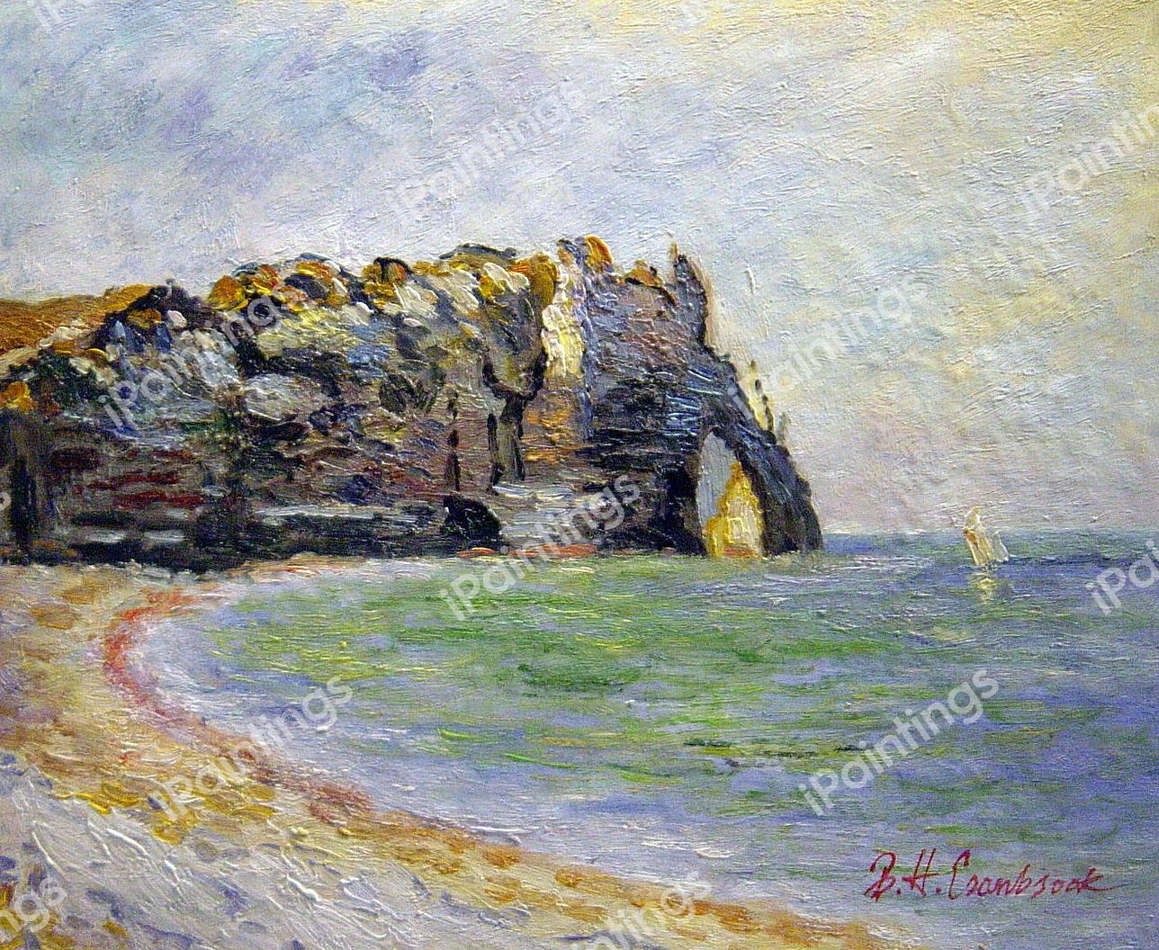 Etreat, The Porte d&#39 Aval. The painting by Claude Monet
