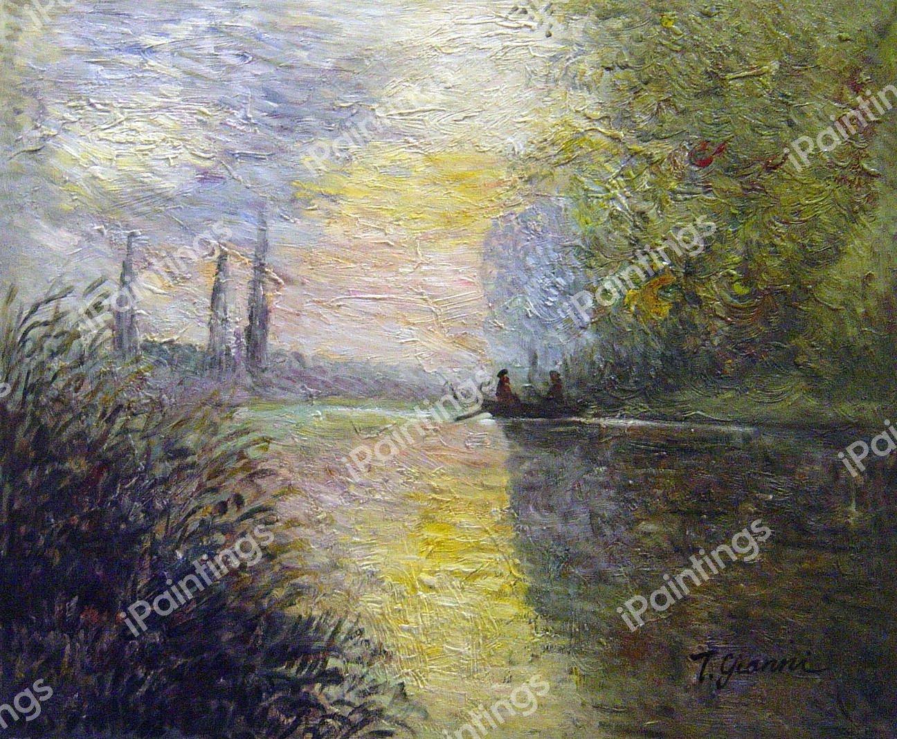 Evening at Argenteuil. The painting by Claude Monet