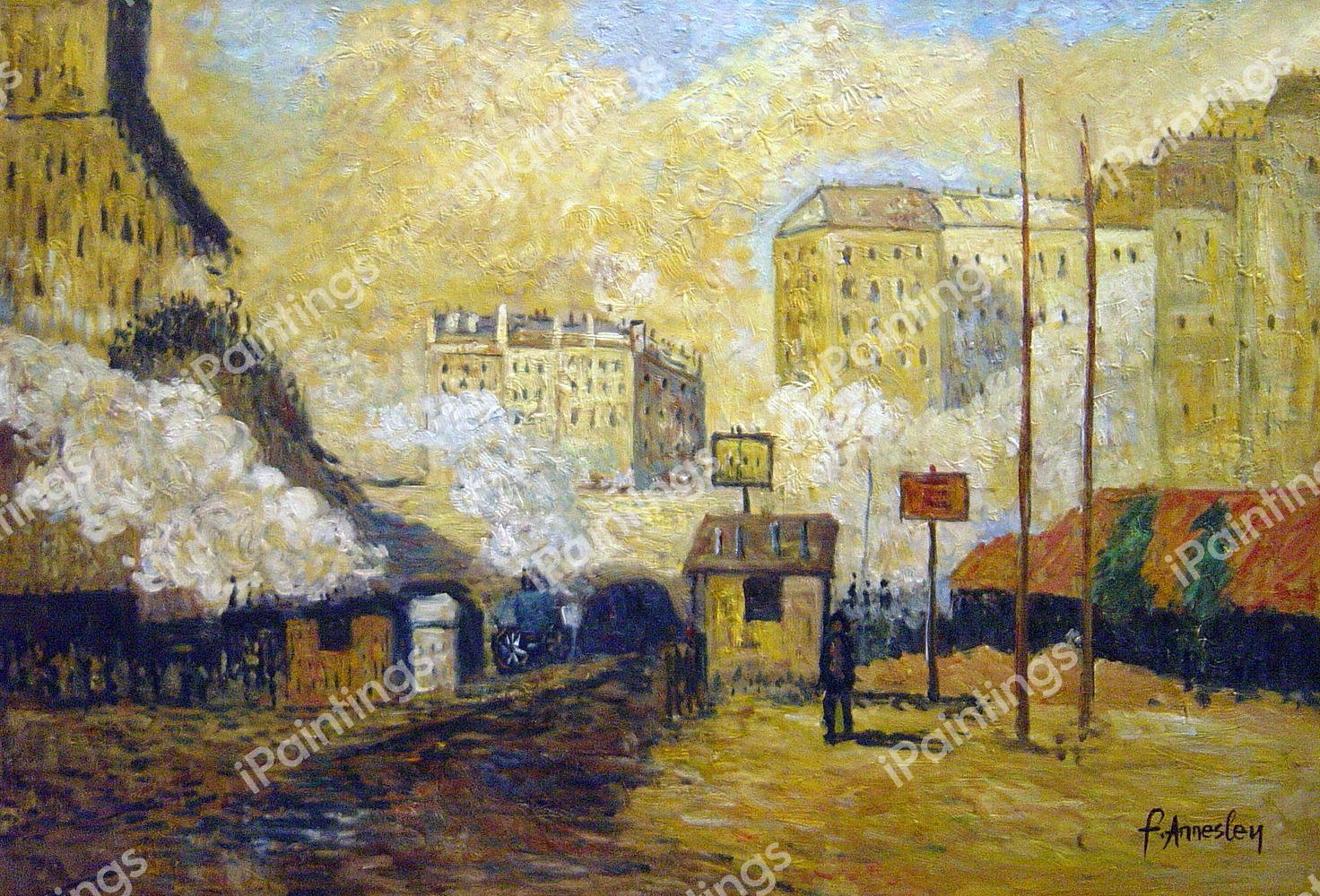 Exterior Of Saint-Lazare Station, Sunlight Effect. The painting by Claude Monet