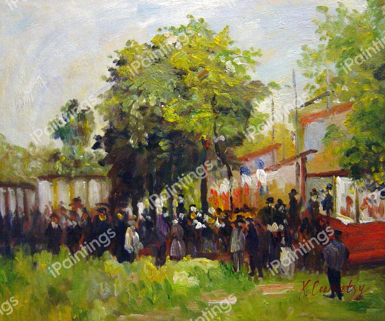 Fete At Argenteuil. The painting by Claude Monet