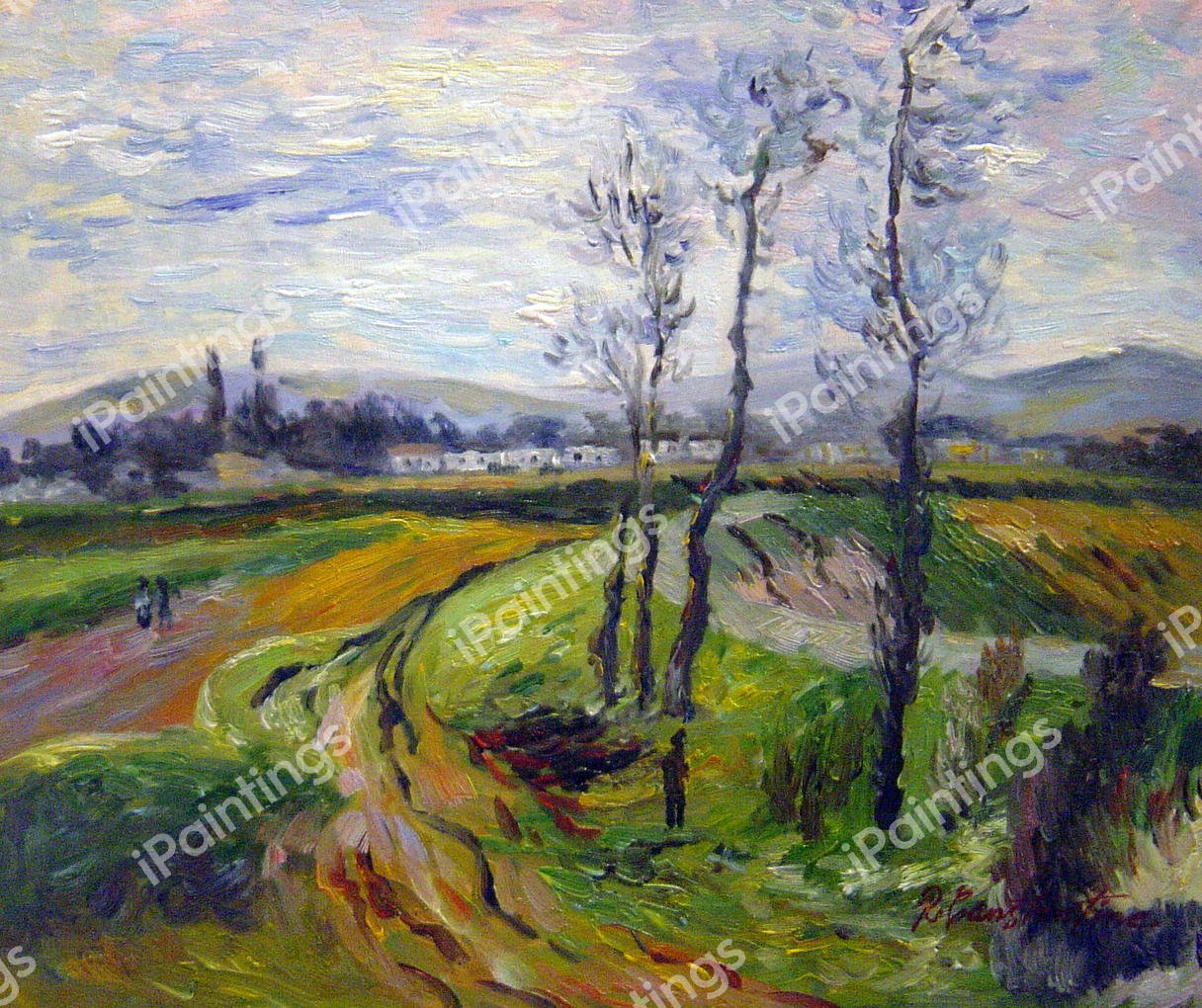 Field At Gennevilliers. The painting by Claude Monet