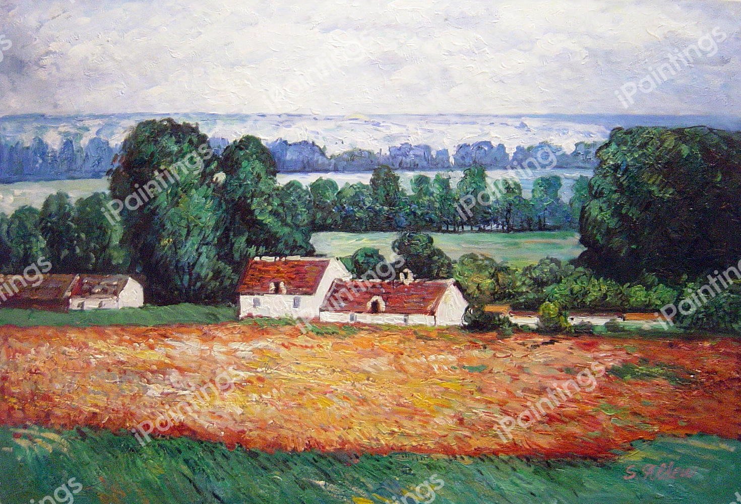 Field Of Poppies, Giverny. The painting by Claude Monet