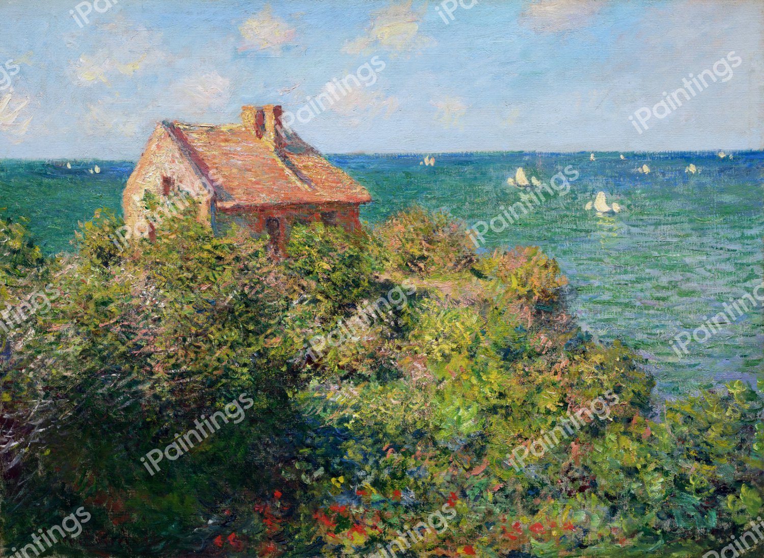 Fisherman's Cottage at Varengeville. The painting by Claude Monet
