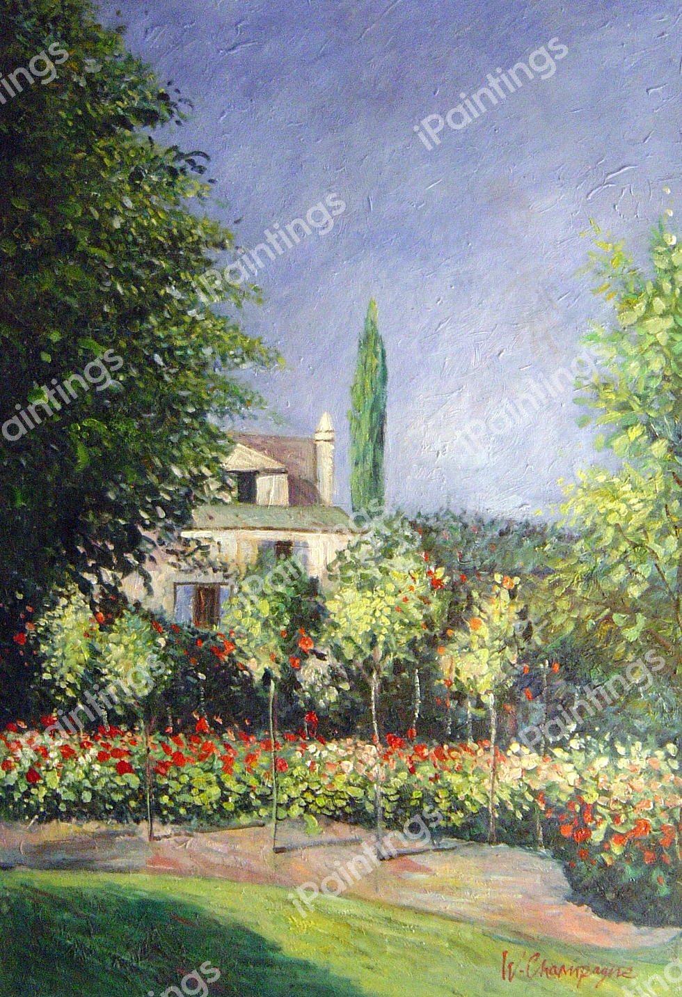Flowering Garden In Sainte-Addresse. The painting by Claude Monet