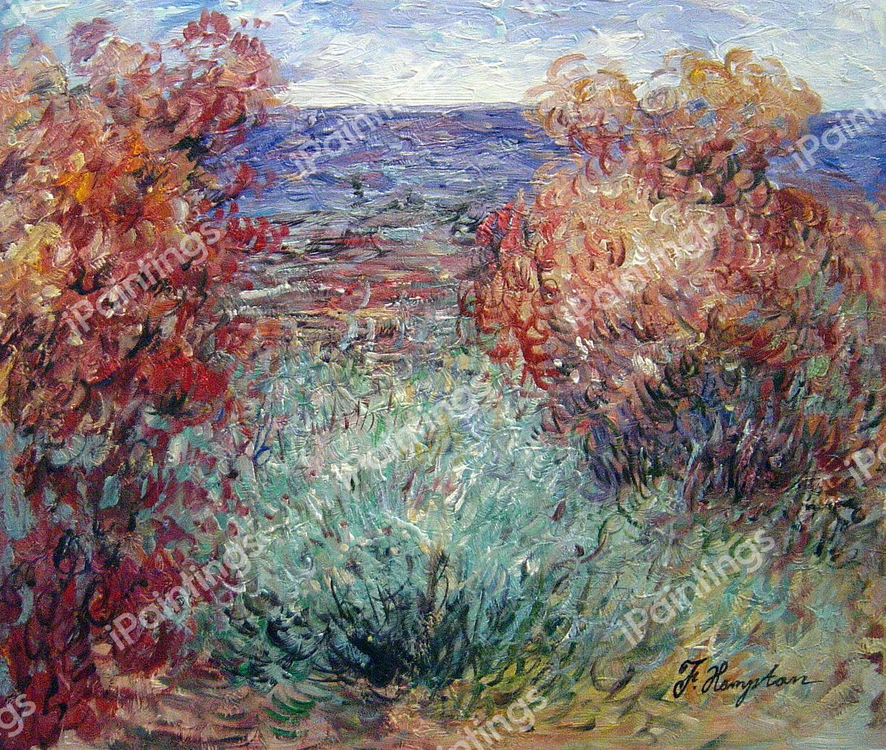Flowering Trees Near The Coast. The painting by Claude Monet