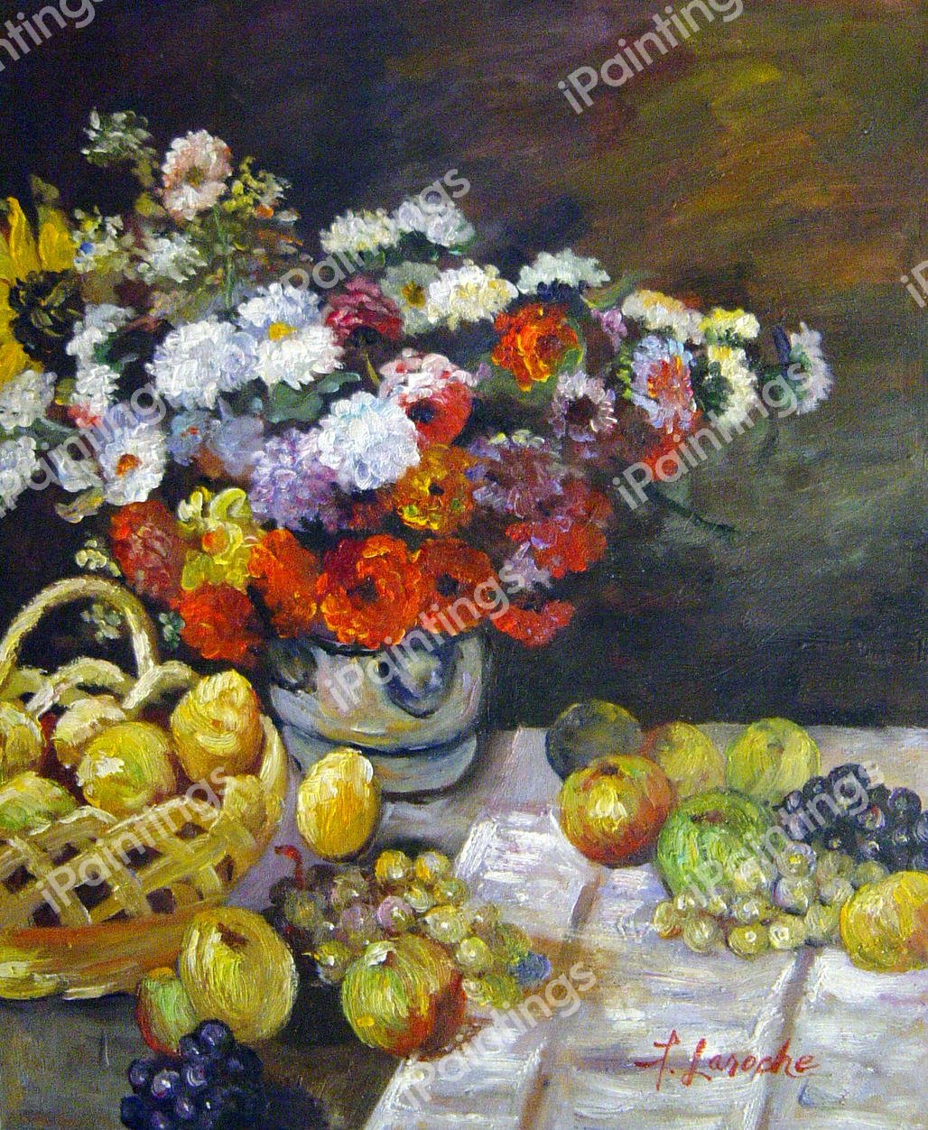 Flowers And Fruit Painting by Claude Monet Reproduction | iPaintings.com