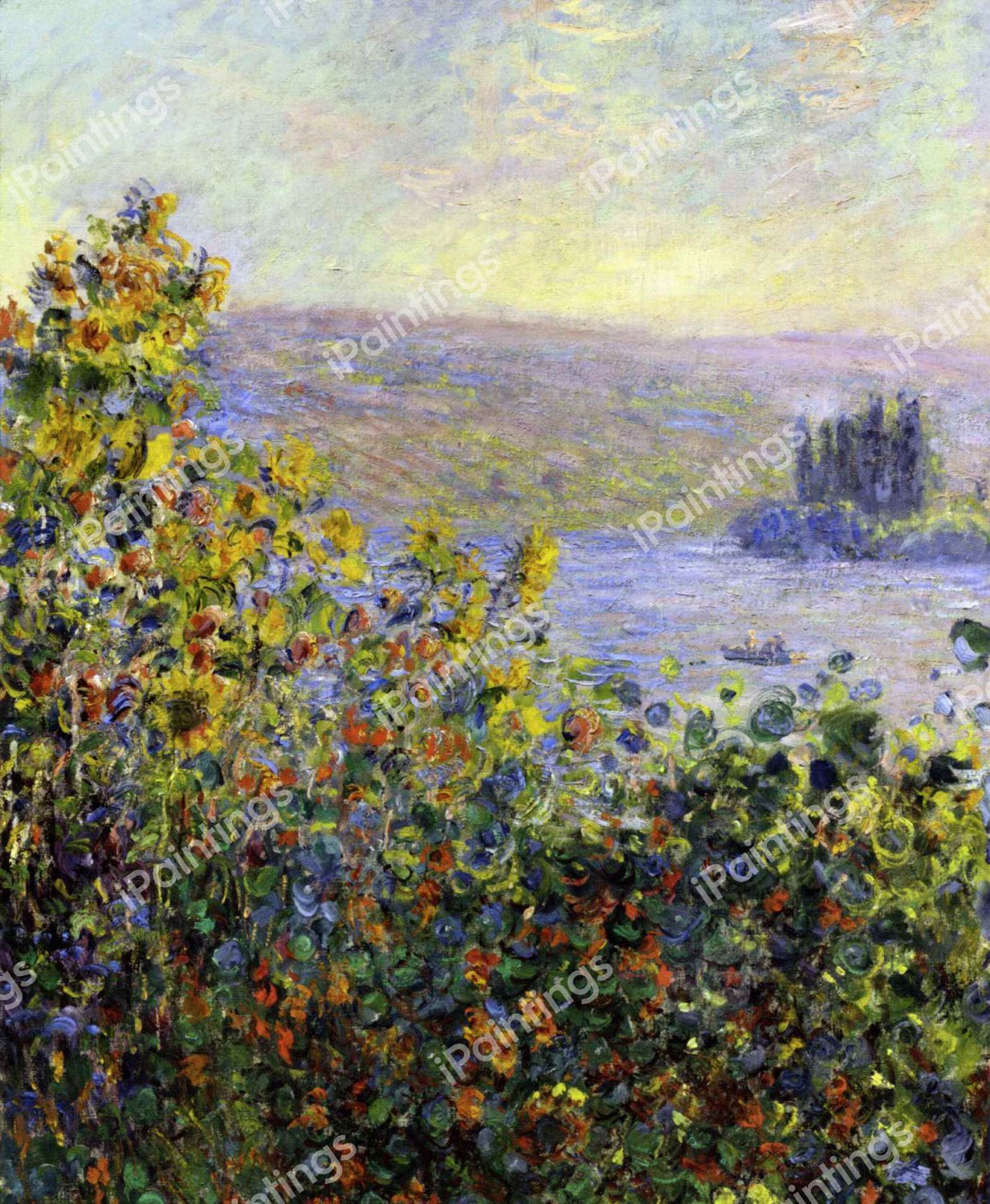 Flowers Beds at Vetheuil. The painting by Claude Monet