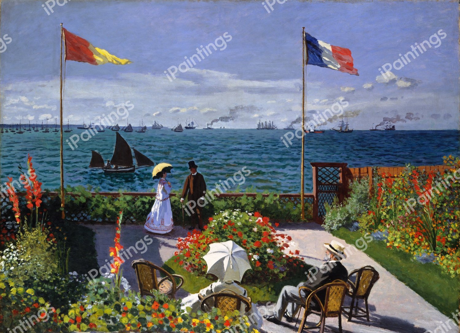 Garden at Sainte-Adresse. The painting by Claude Monet