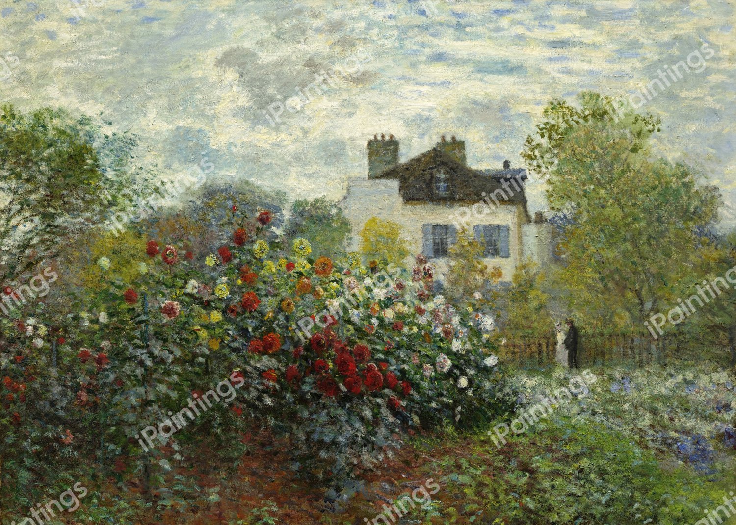 Garden of Monet at Argenteuil. The painting by Claude Monet