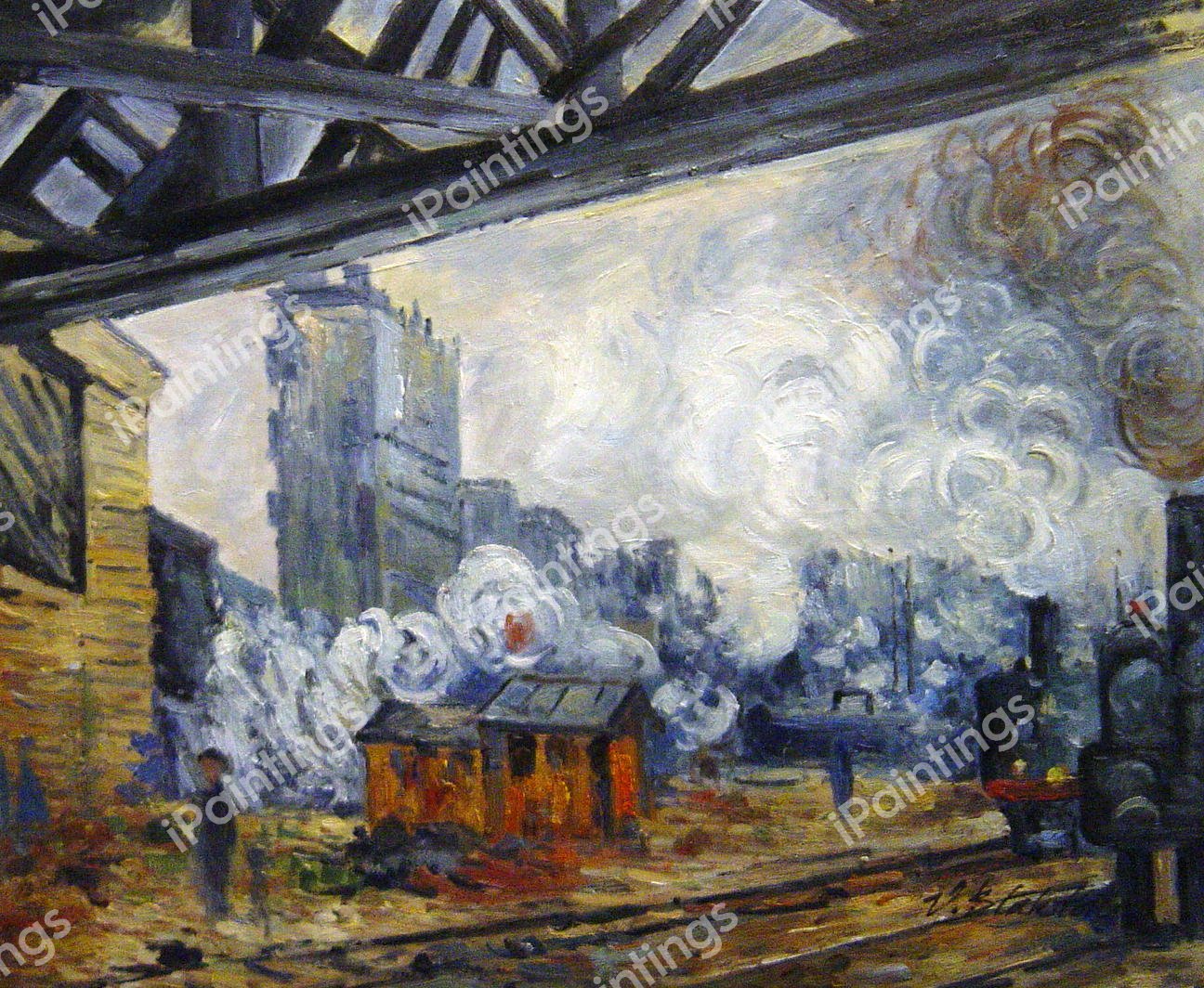Gare St. Lazare, Seen From The Pont De L&#39 Europe. The painting by Claude Monet
