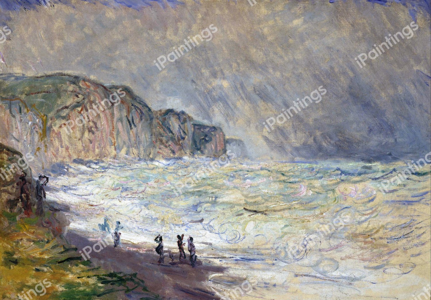 Heavy Sea at Pourville. The painting by Claude Monet