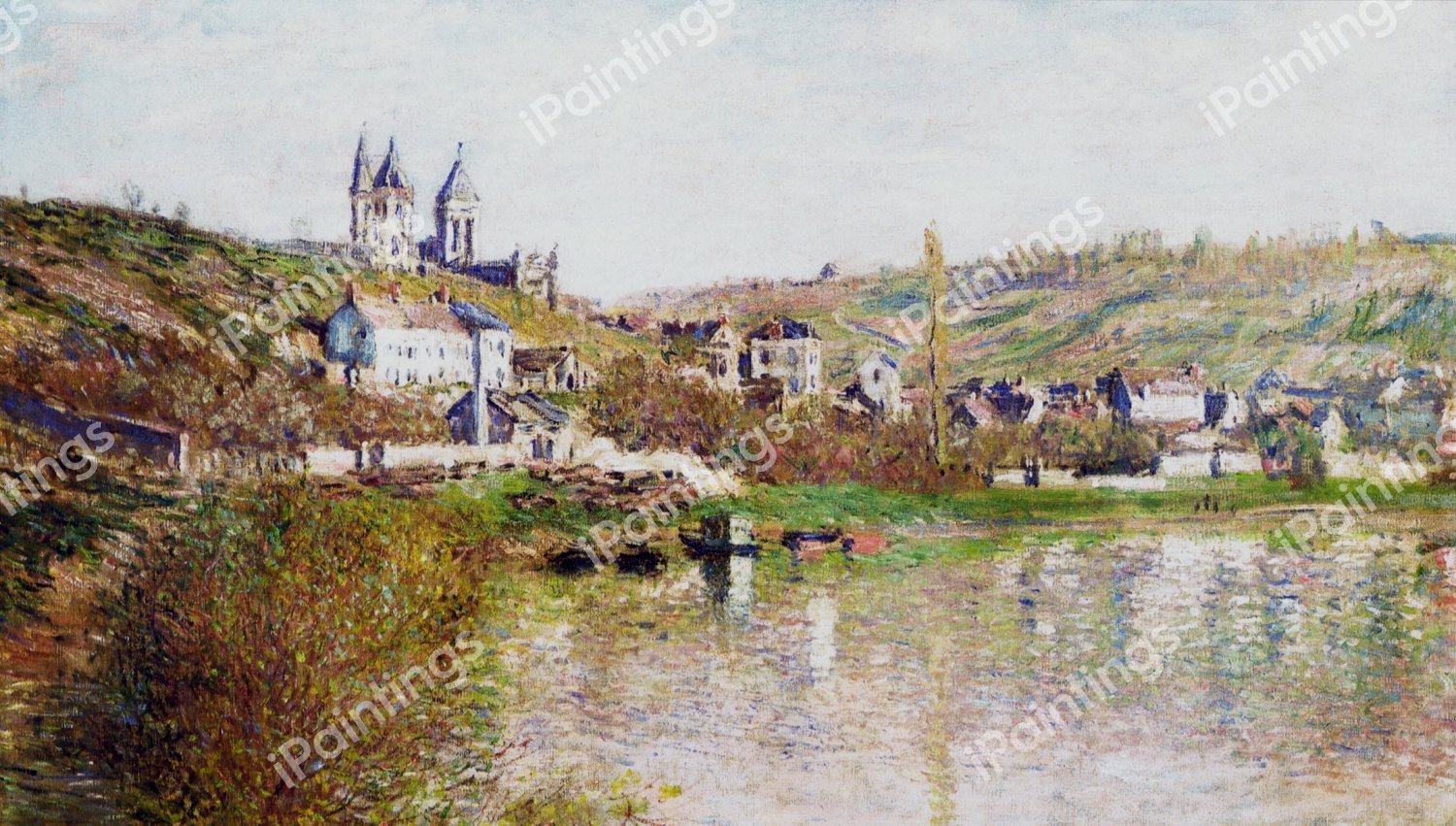 Hills of Vetheuil. The painting by Claude Monet