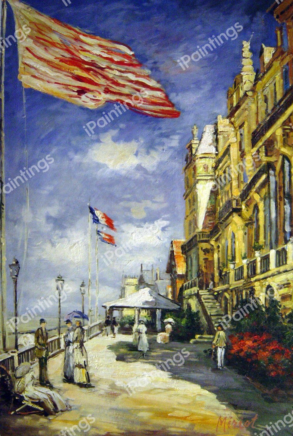 Hotel des Roches Noires At Trouville. The painting by Claude Monet