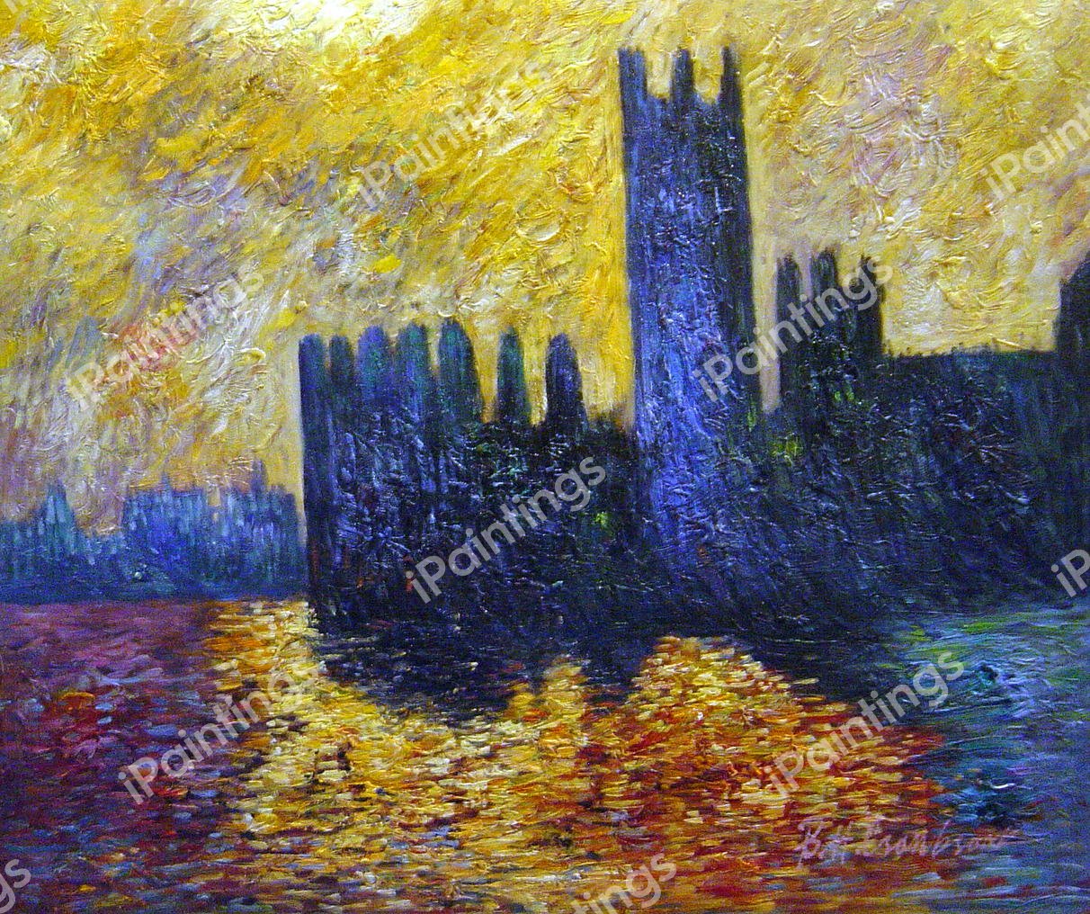 Houses Of Parliament, Stormy Sky. The painting by Claude Monet