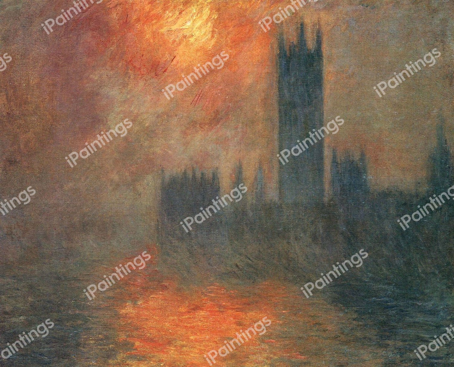 Houses of Parliament, Sunset, 1904. The painting by Claude Monet
