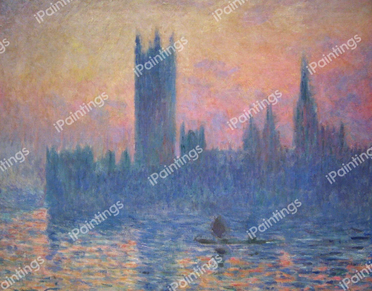 Houses of Parliament, Sunset II. The painting by Claude Monet