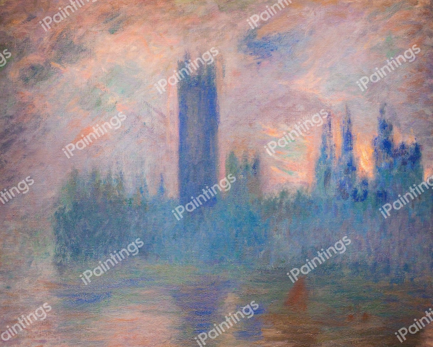 Houses of Parliament, Westminster II. The painting by Claude Monet