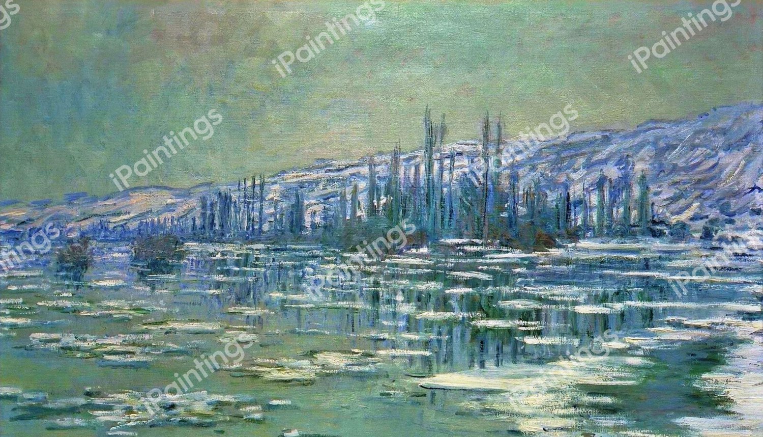 Ice Floes on Seine. The painting by Claude Monet