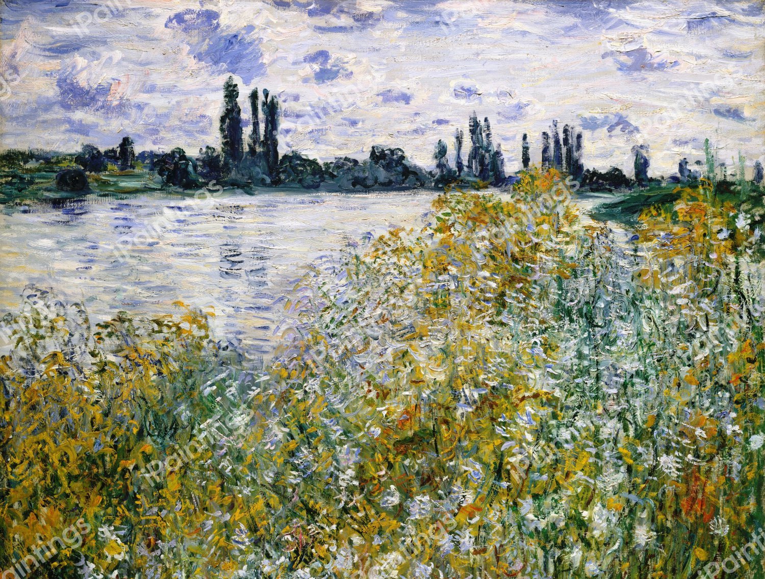 Ile aux Fleurs near Vetheuil. The painting by Claude Monet