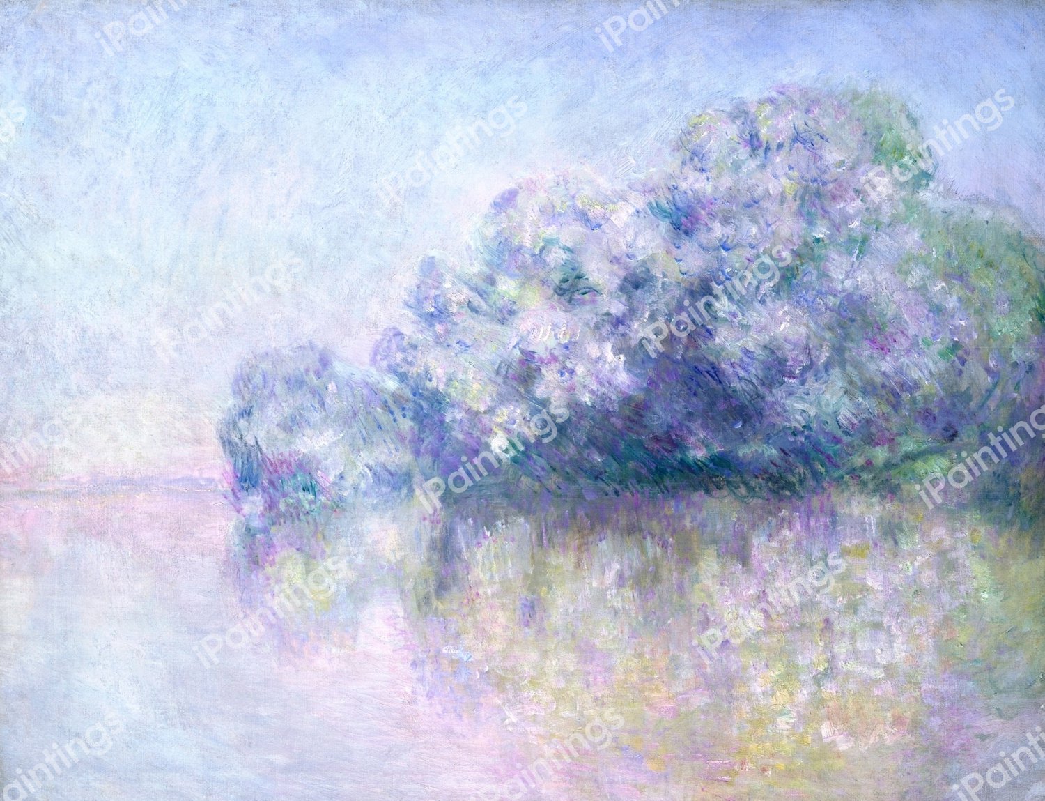 Ile aux Orties near Vernon. The painting by Claude Monet