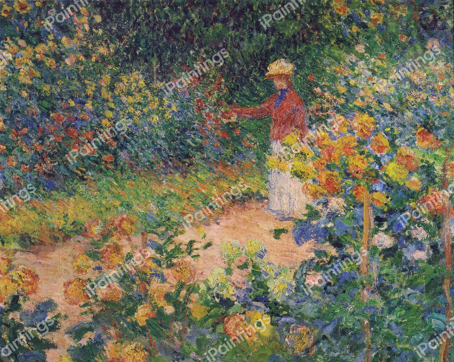 In the Garden II. The painting by Claude Monet