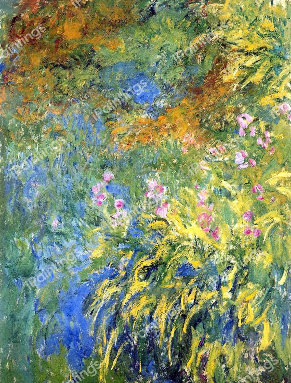 Irises 3. The painting by Claude Monet