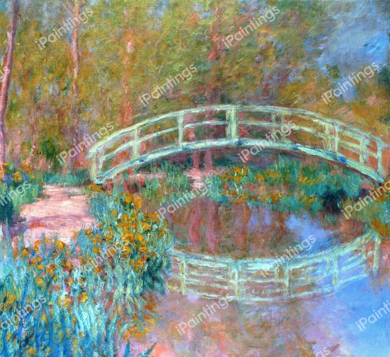 Japanese Bridge at Giverny. The painting by Claude Monet