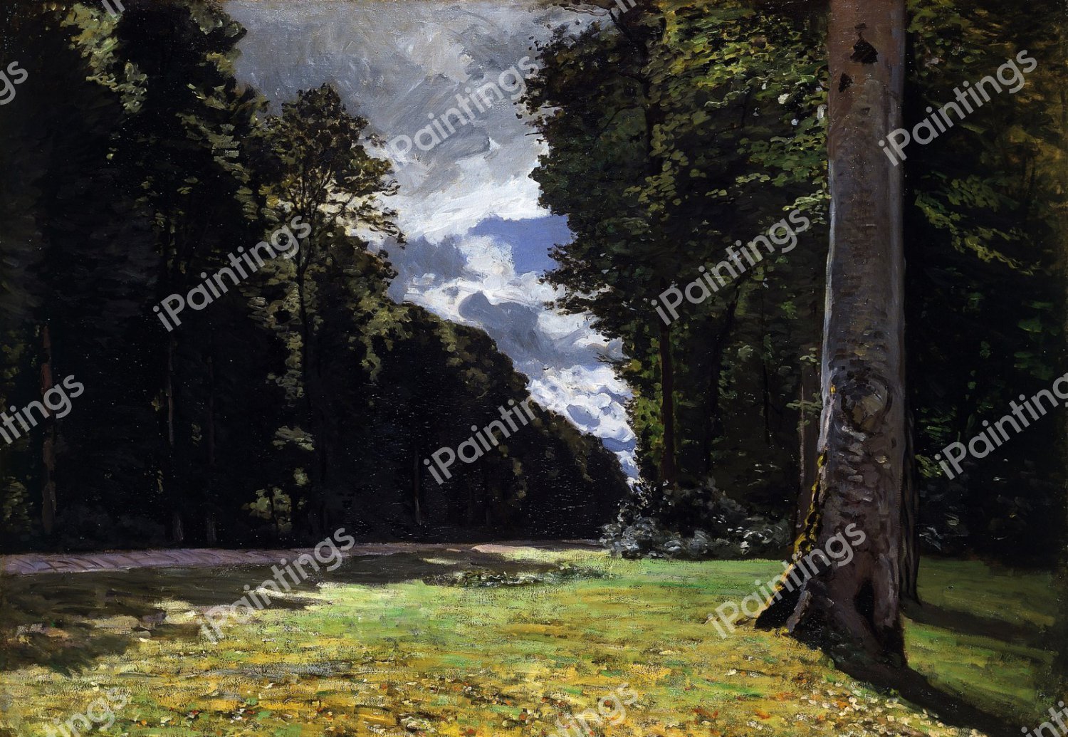 Le Pave de Chailly in the Fontainbleau Forest. The painting by Claude Monet