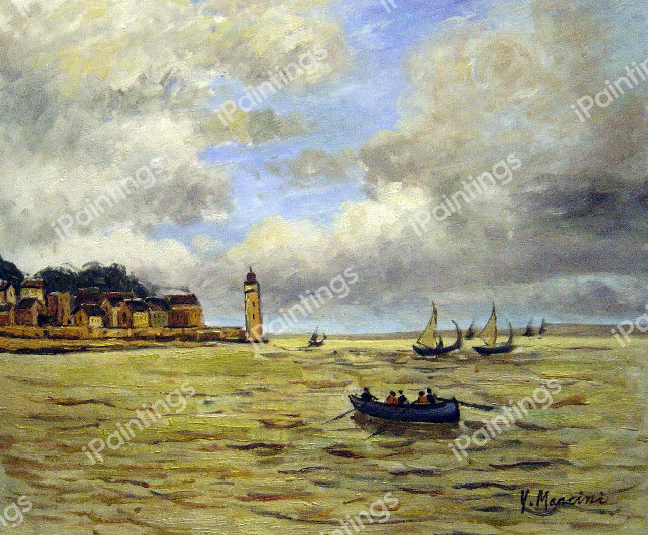 Lighthouse At The Hospice. The painting by Claude Monet