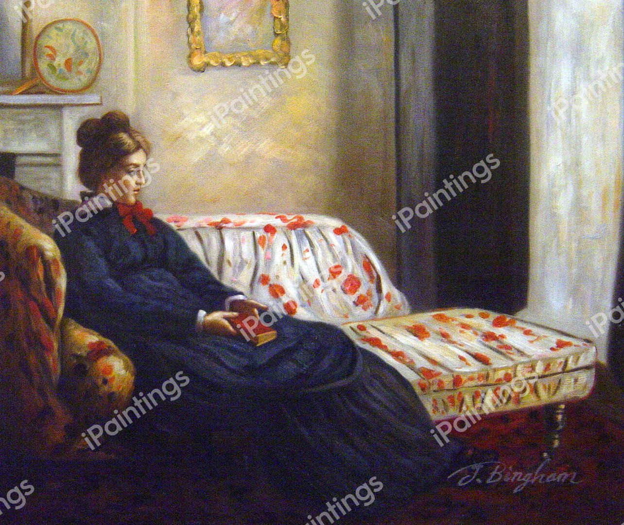 Meditation, Madame Monet Sitting. The painting by Claude Monet